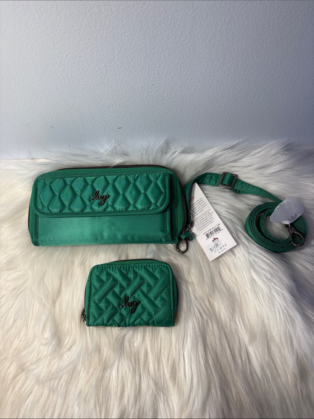 NWT Lug Kickflip SE convertible wallet & Coin Wallet in Kelly Green NEW Firm